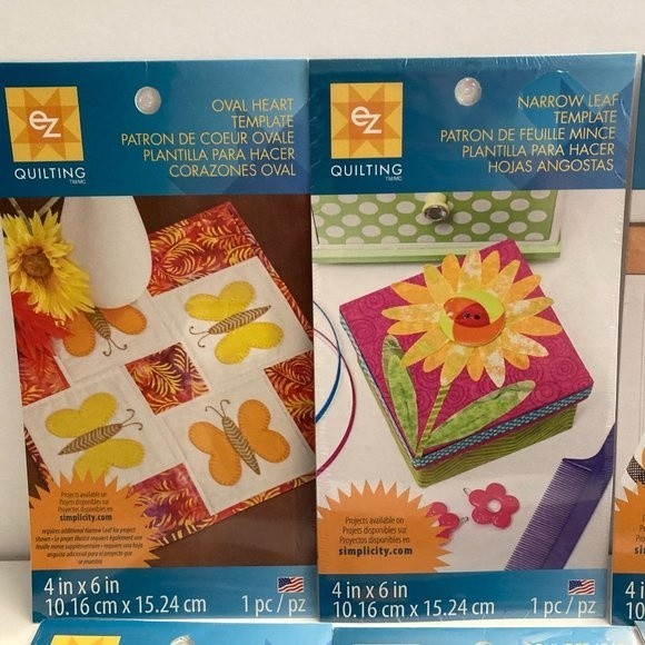 8 Simplicity EZ Quilting Template Stencils Fabric Paper Crafts Scrapbook - Picture 2 of 13